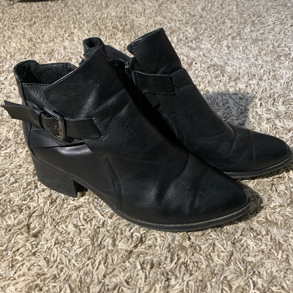 MIA Black Ankle Booties with Western Influence